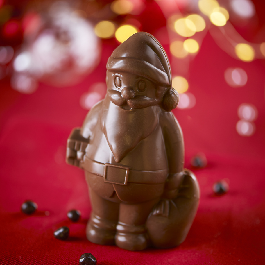 Père Noël en chocolat au lait dans son moule à réutiliser - 60g